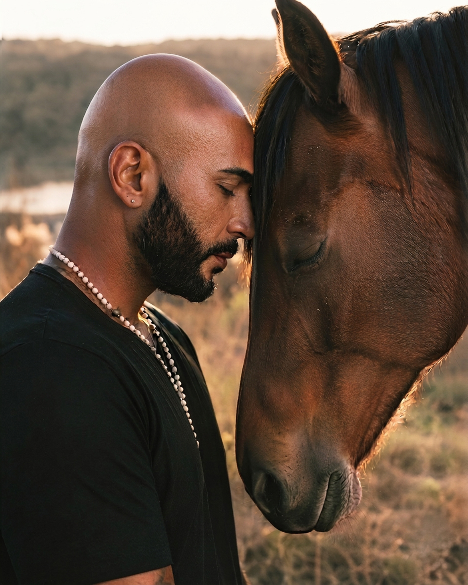 Riz connecting with a horse